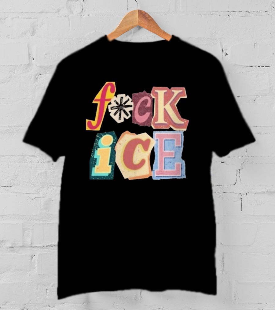 F*ck Ice Magazine Text Collage T-Shirt