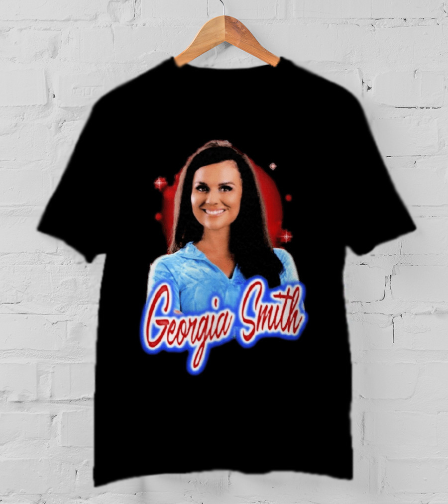 Georgia Smith Blue Top Red T-Shirt