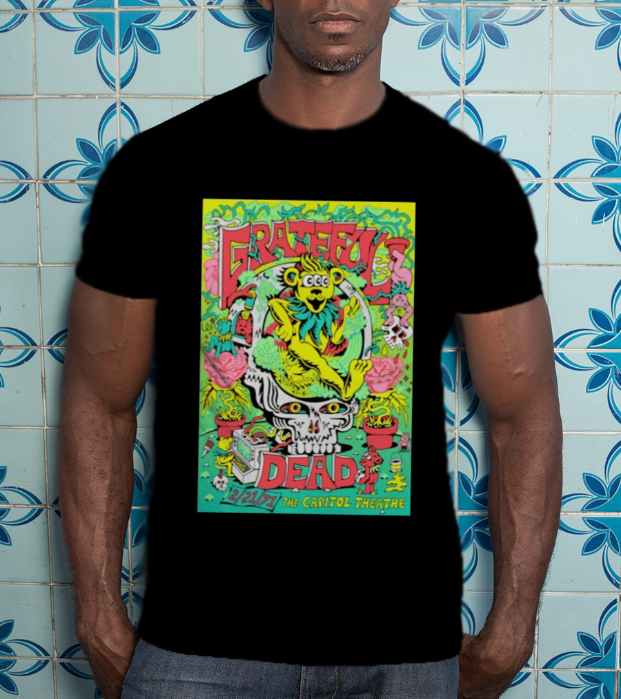 Grateful Dead Bear Skull Capitol Theatre February 21 1971 T-Shirt