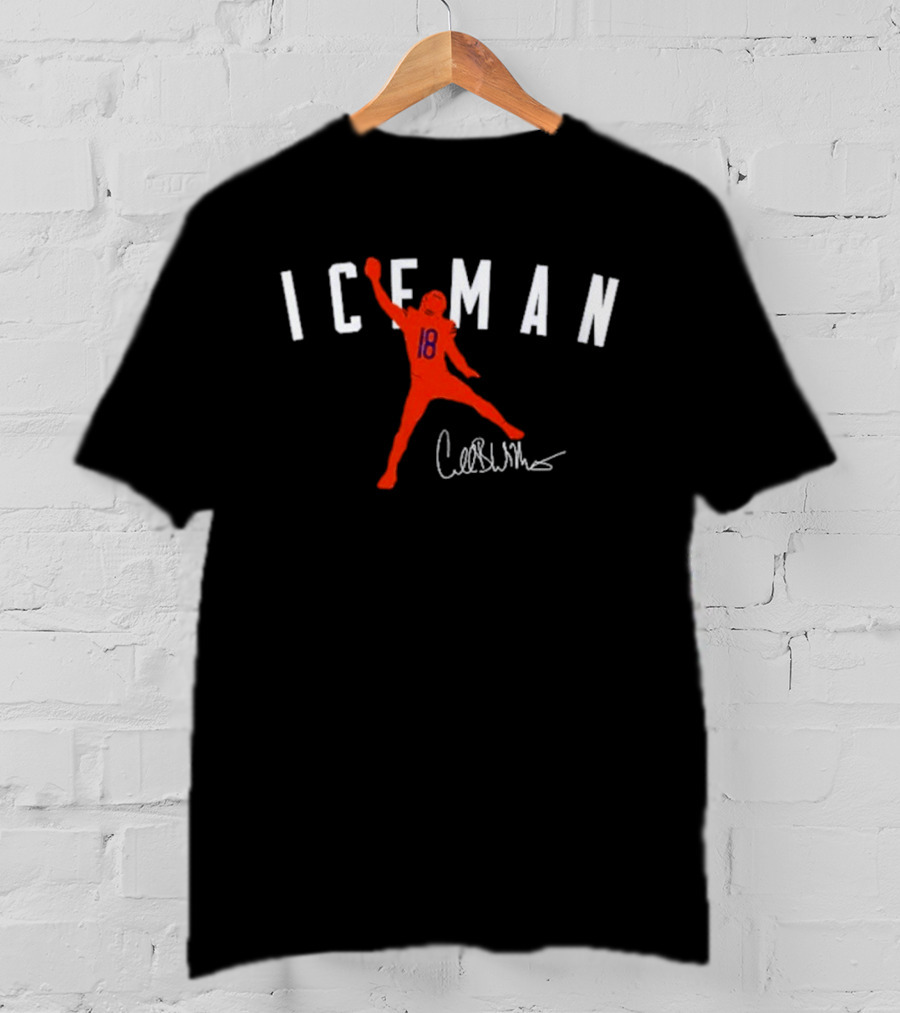 ICEMAN Caleb Williams Football Bears Number 18 Signature T-Shirt
