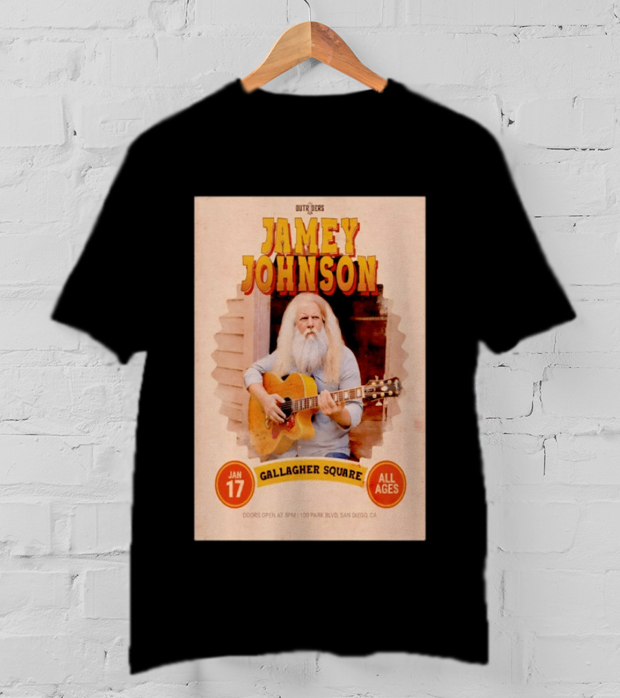 Jamey Johnson Live San Diego Gallagher Square January 17 All Ages Event 2026 T-Shirt