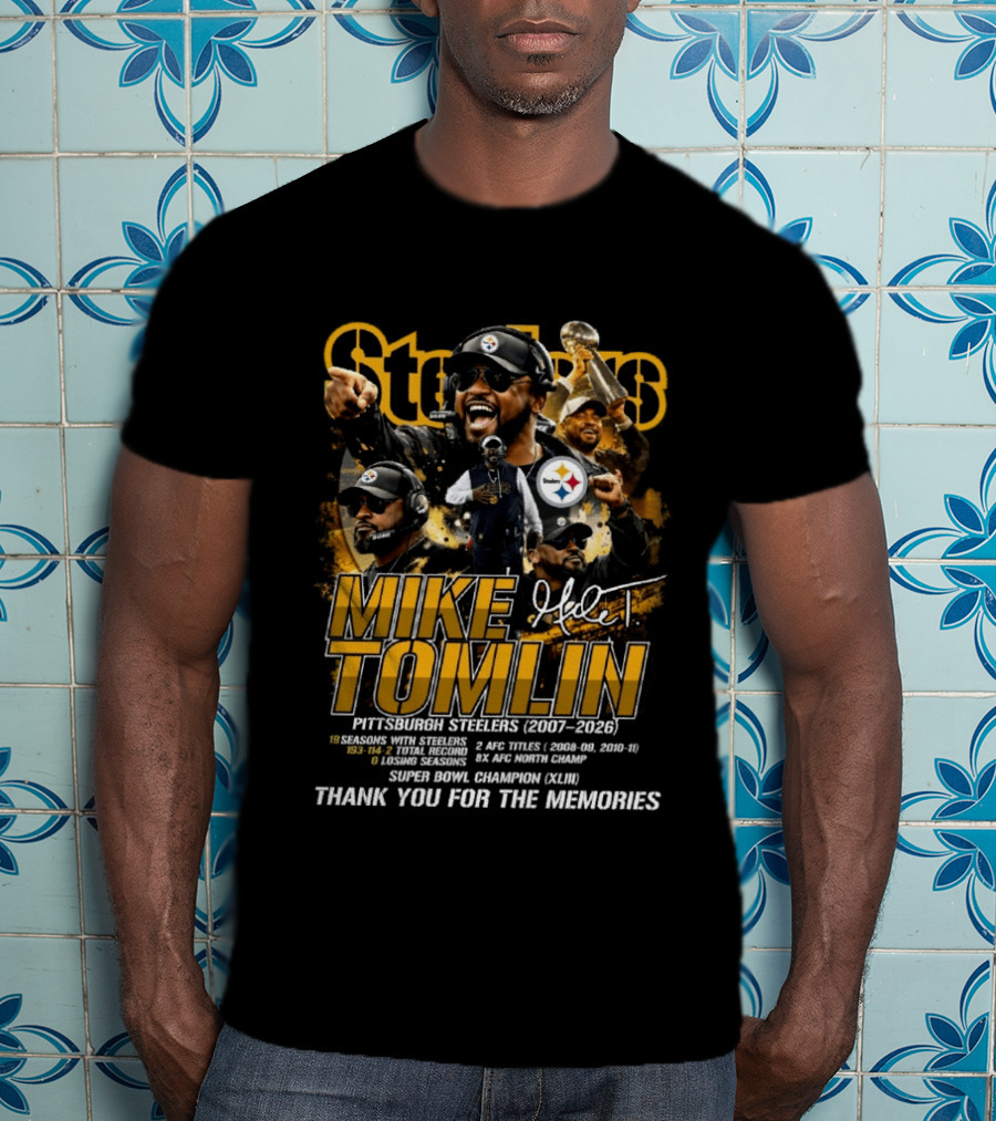 Mike Tomlin Pittsburgh Steelers 2007 2026 Super Bowl Champion Thank You T-Shirt