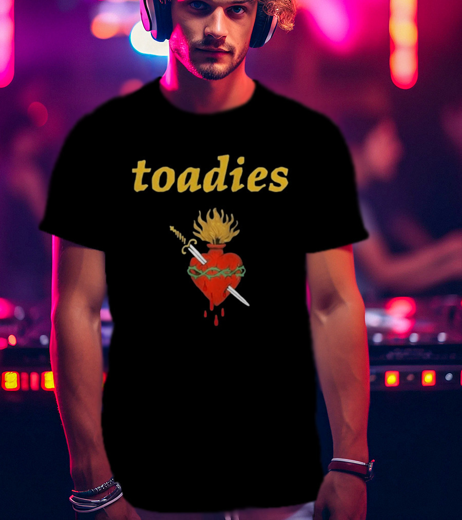 Toadies Sacred Heart Flaming Sword And Crown Of Thorns T-Shirt