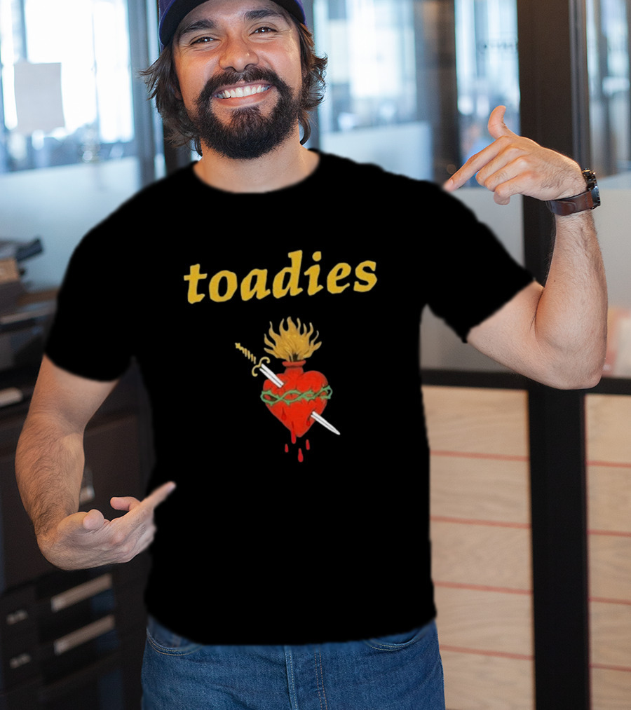 Toadies Sacred Heart Flaming Sword And Crown Of Thorns T-Shirt