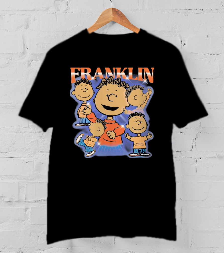 Peanuts Franklin Cartoon Character Classic Nostalgic Illustrations T-Shirt