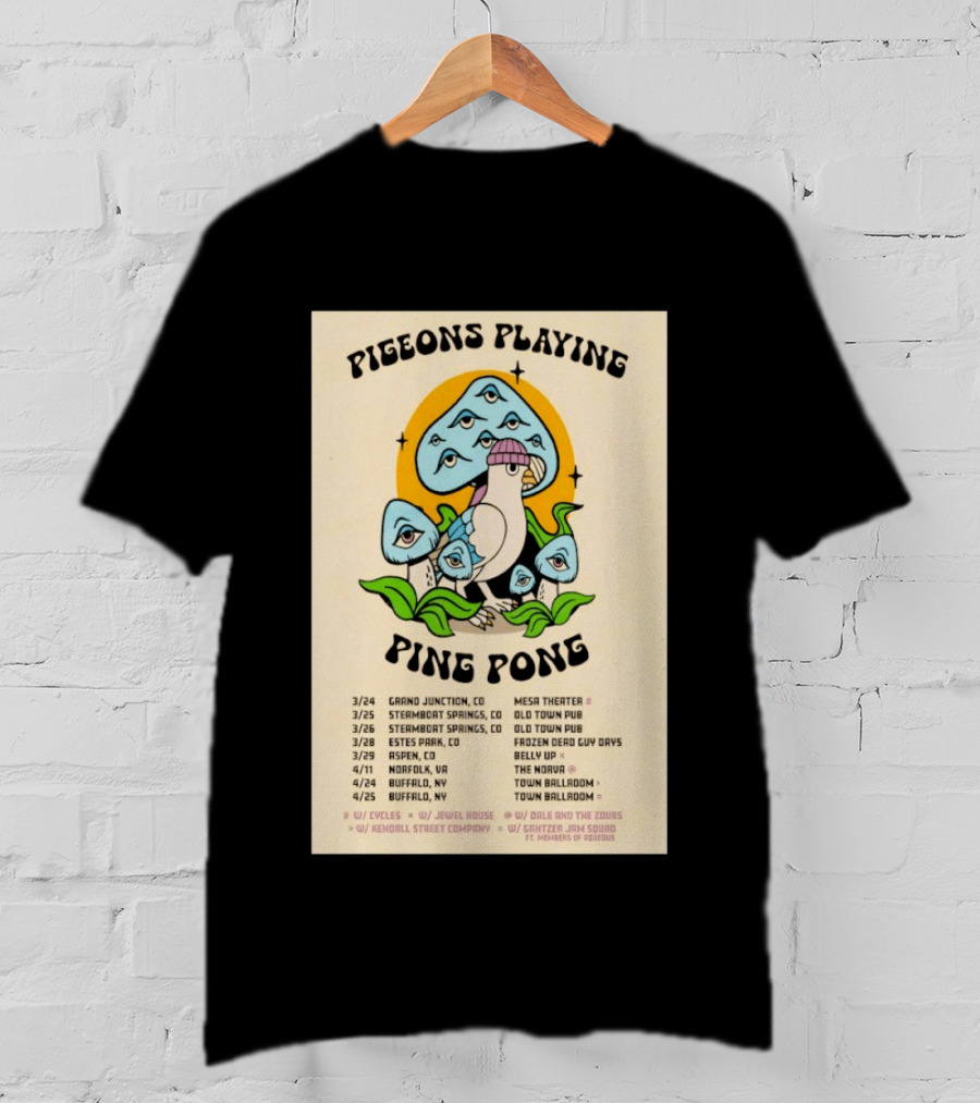 Pigeons Playing Ping Pong Winter And Spring Tour 2026 T-Shirt