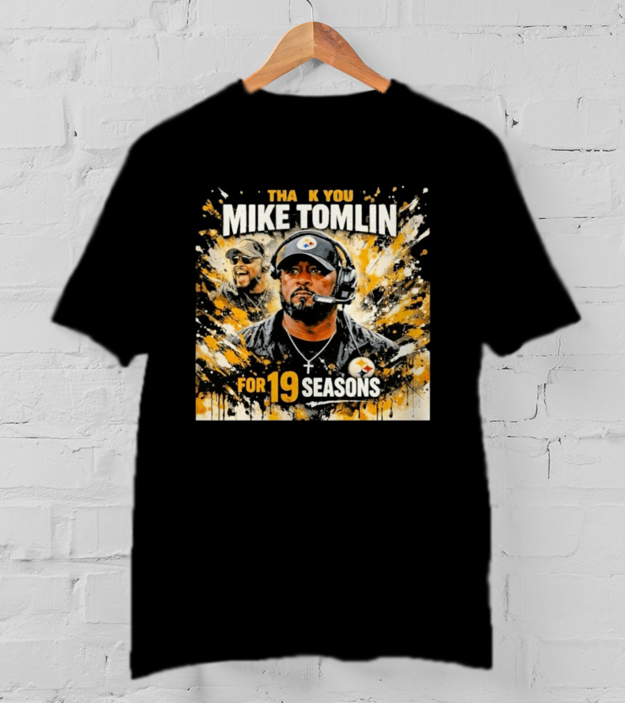 Pittsburgh Steelers Thank You Mike Tomlin For 19 Seasons T-Shirt