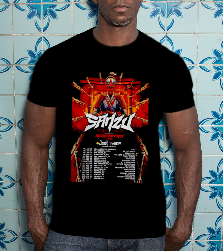 Sanzu Redemption Tour 26 Kuala Lumpur To Denver Concert Dates And Cities T-Shirt