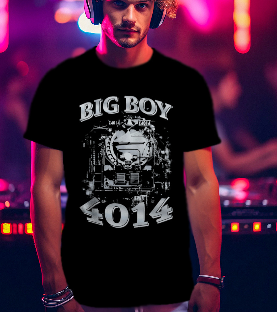 Big Boy 4014 Train Locomotive Blueprint T-Shirt