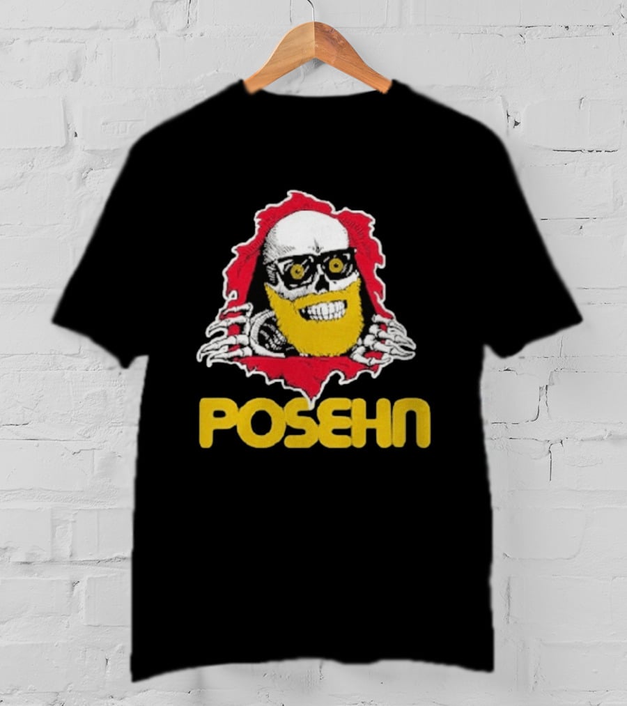 Brian Posehn Bonez Skull Design With Glasses And Yellow Beard T-Shirt