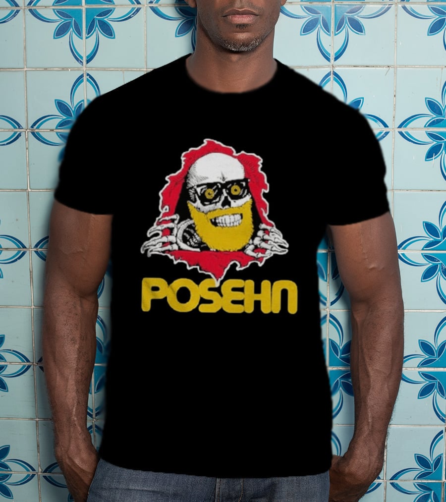 Brian Posehn Bonez Skull Design With Glasses And Yellow Beard T-Shirt