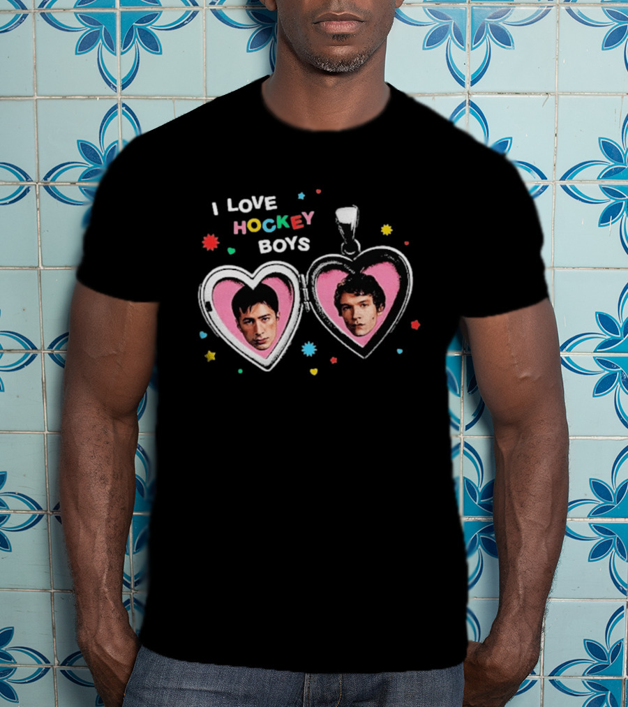 I Love Hockey Boys Shane Hollander Ilya Rozanov Heart Locket T-Shirt