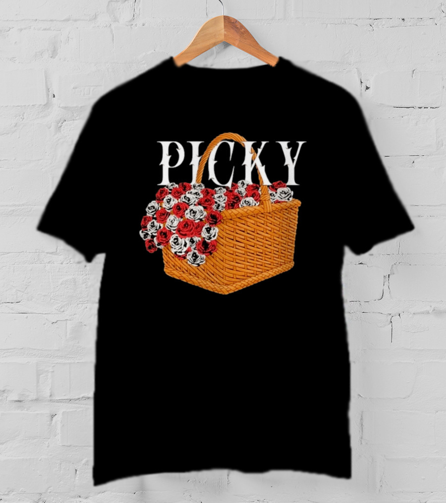 Picky Basket Of Red And White Roses T-Shirt