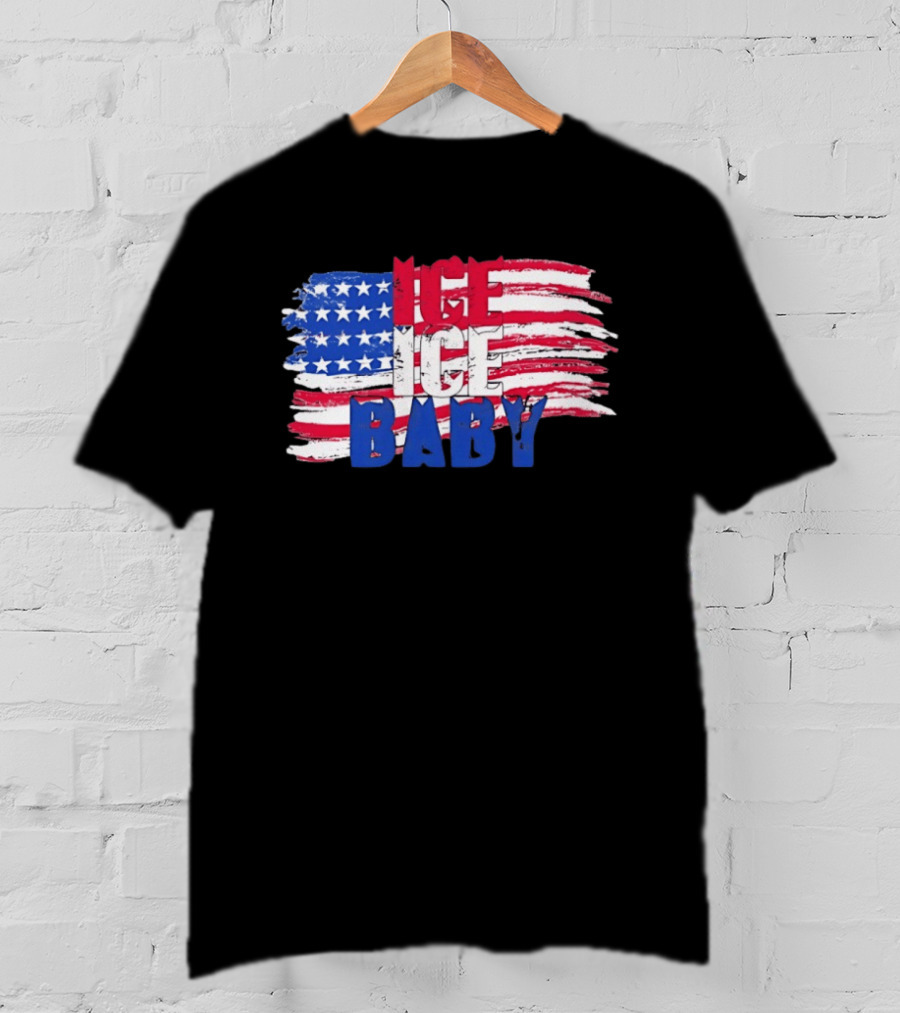 Ice Ice Baby American Flag USA Stars And Stripes T-Shirt
