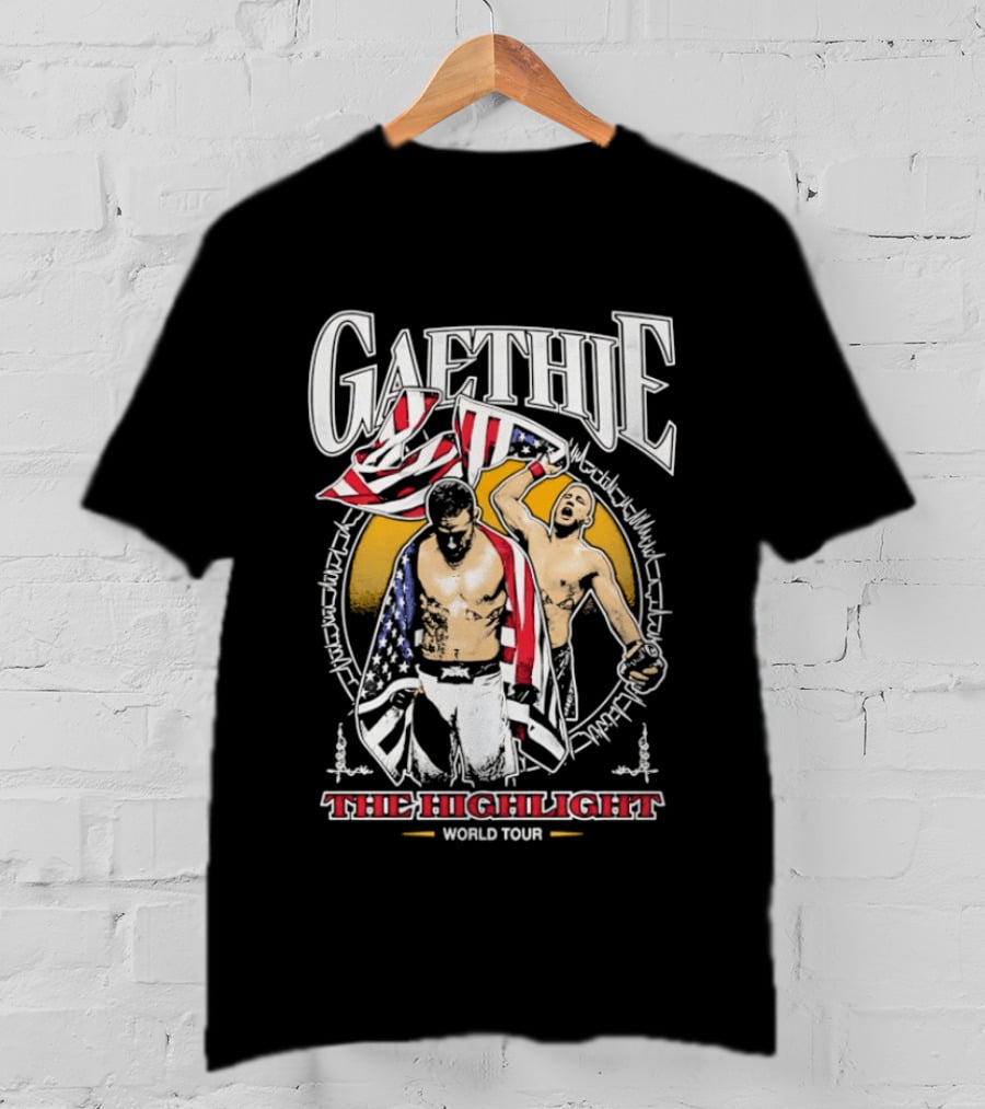 Gaethje The Highlight World Tour American Flag Fighters T-Shirt