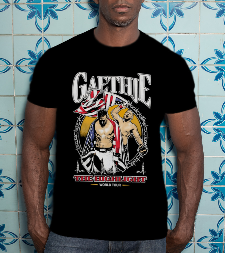 Gaethje The Highlight World Tour American Flag Fighters T-Shirt