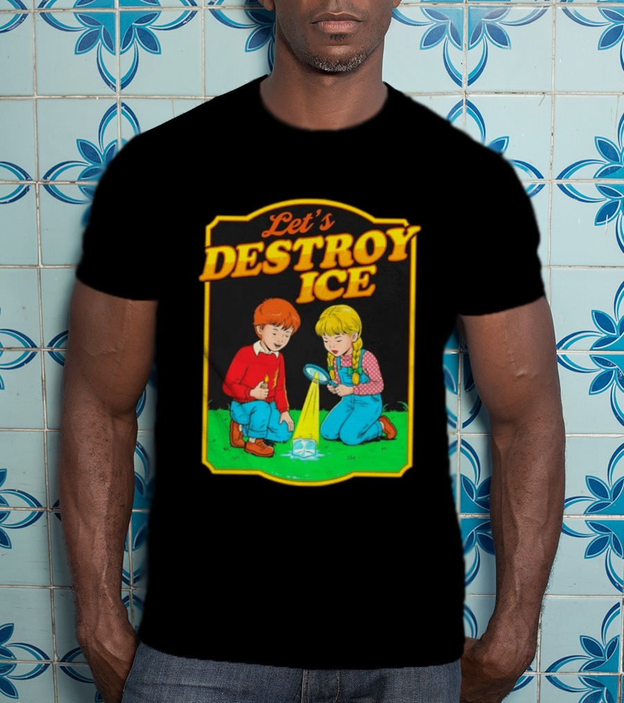 Let's Destroy Ice Kids With Magnifying Glass And Ice Cube T-Shirt