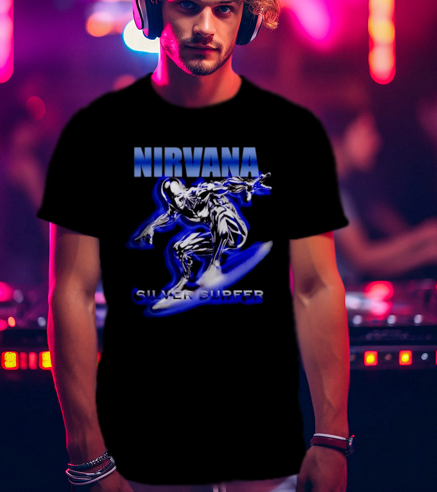 Nirvana Silver Surfer Marvel Comic Fusion T-Shirt