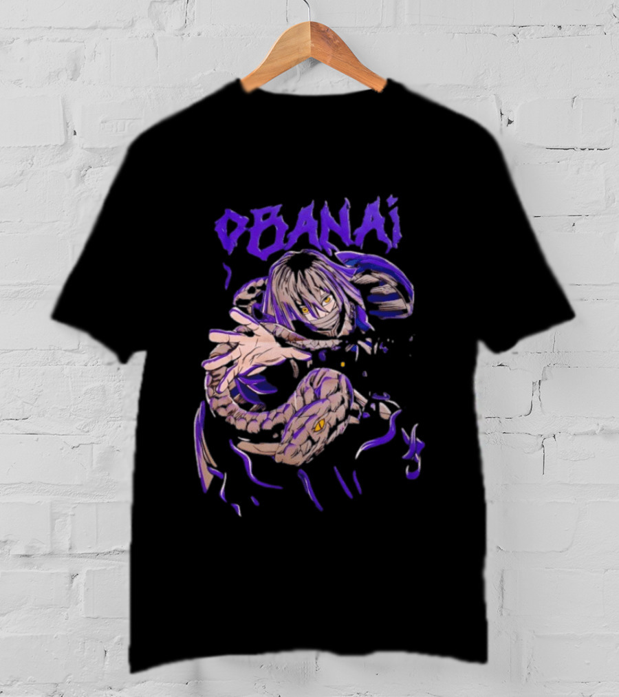 Obanai Iguro Snake Illustration From Demon Slayer Kimetsu No Yaiba Anime T-Shirt