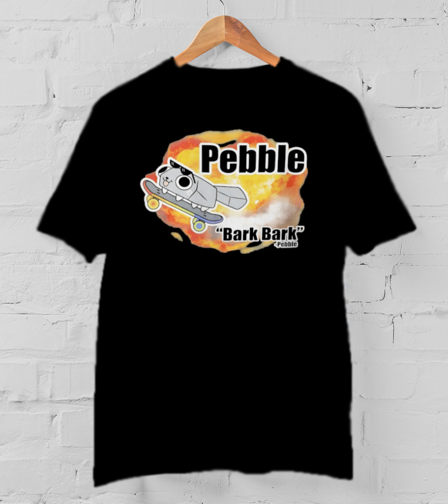 Pebble Bark Bark Skateboarding Cartoon Explosion T-Shirt