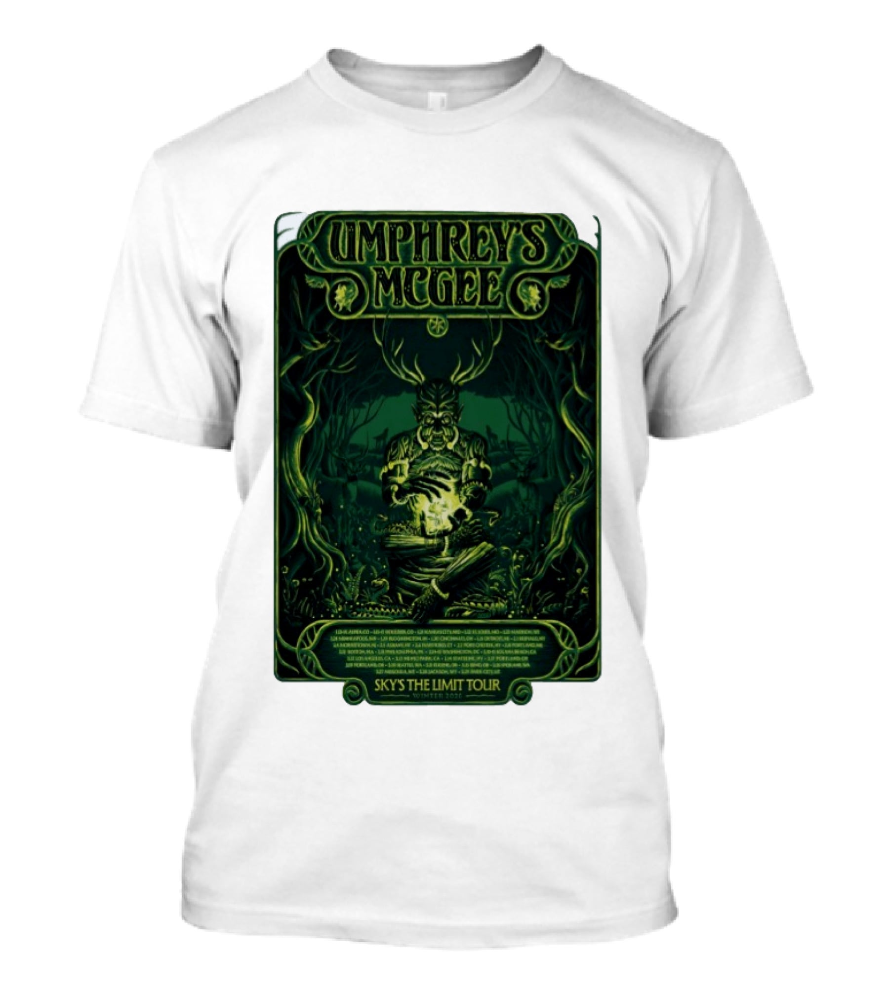 Umphrey's McGee Sky's The Limit Tour Winter 2026 Mystic Forest Concert T-Shirt
