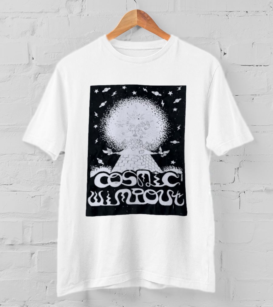 Cosmic Wimpout Psychedelic Pyramid Dice Explosion With UFOs And Stars T-Shirt