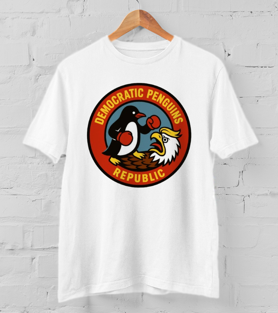 Democratic Penguins Republic Boxing Penguin Vs Eagle T-Shirt