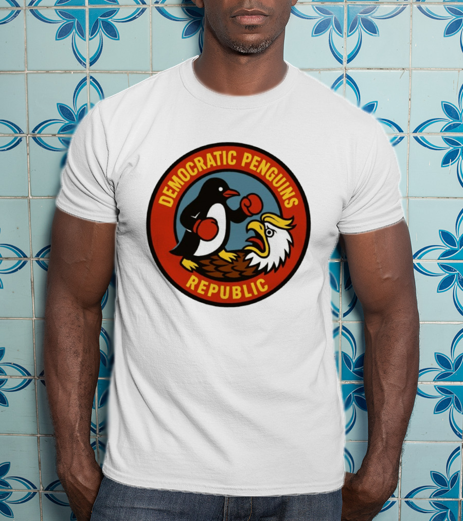 Democratic Penguins Republic Boxing Penguin Vs Eagle T-Shirt