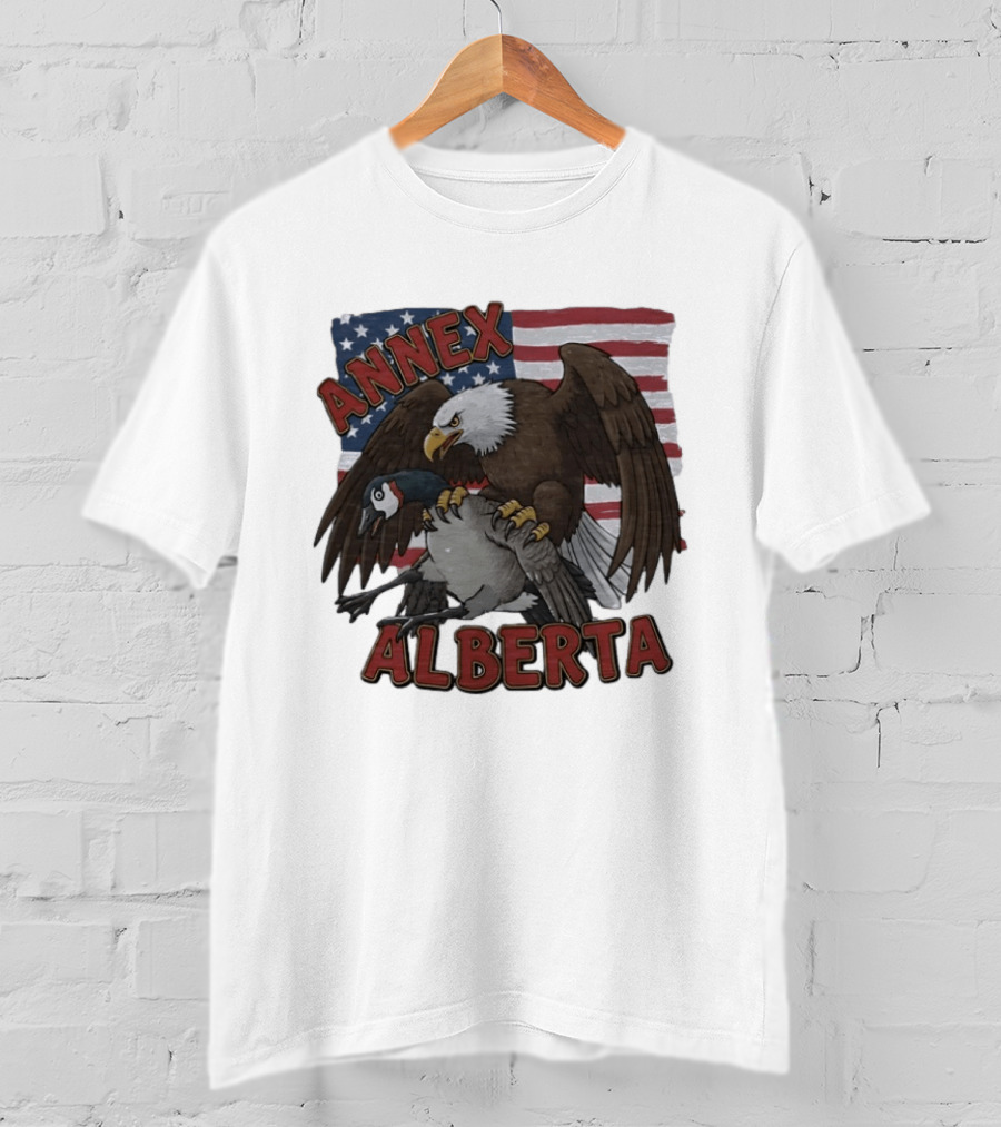 Annex Alberta Eagle Holding Goose American Flag T-Shirt