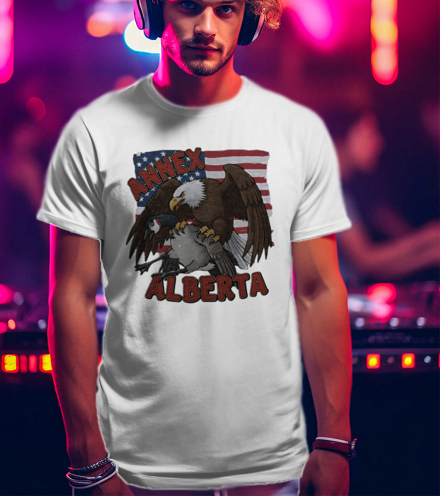 Annex Alberta Eagle Holding Goose American Flag T-Shirt