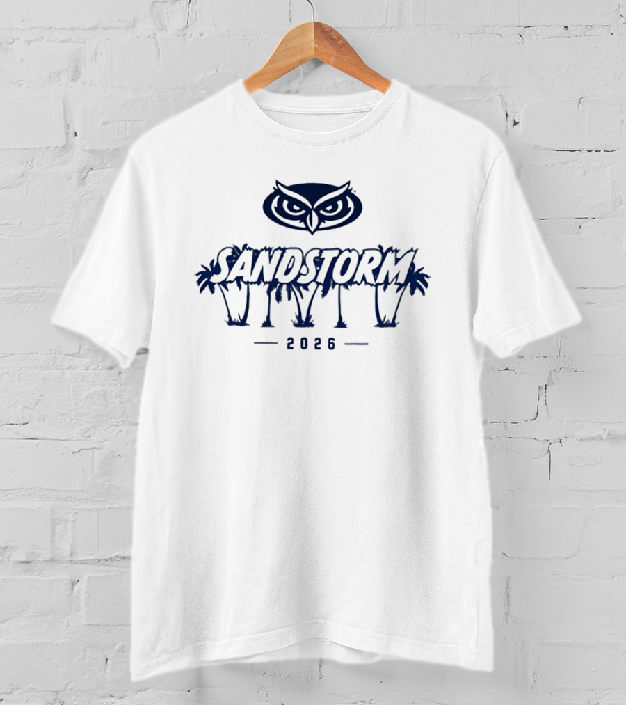 Florida Atlantic Owls Sandstorm 2026 Palms And Owl T-Shirt