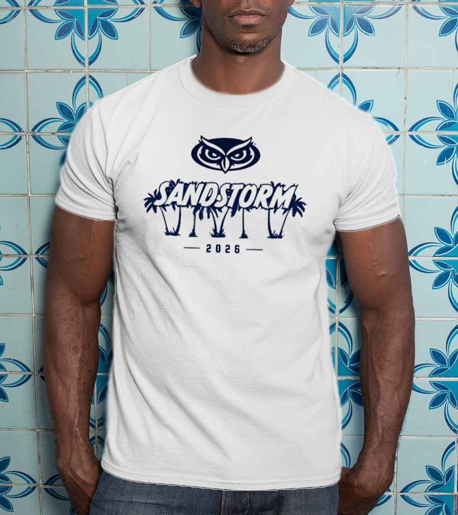 Florida Atlantic Owls Sandstorm 2026 Palms And Owl T-Shirt