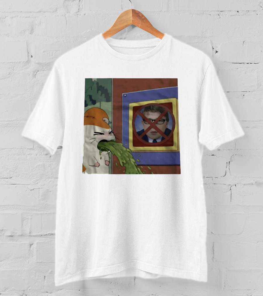 Hamtaro Vomiting Meme No Entry Sign Meme Face T-Shirt