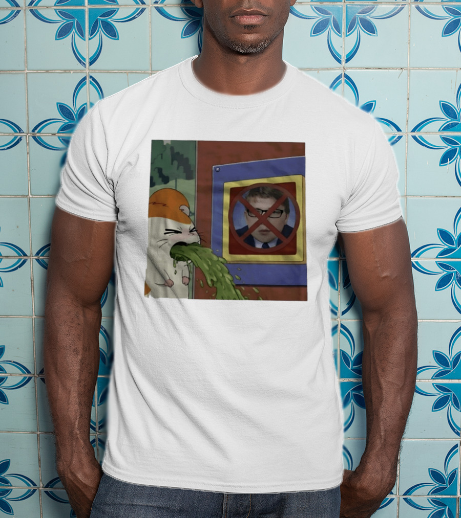 Hamtaro Vomiting Meme No Entry Sign Meme Face T-Shirt
