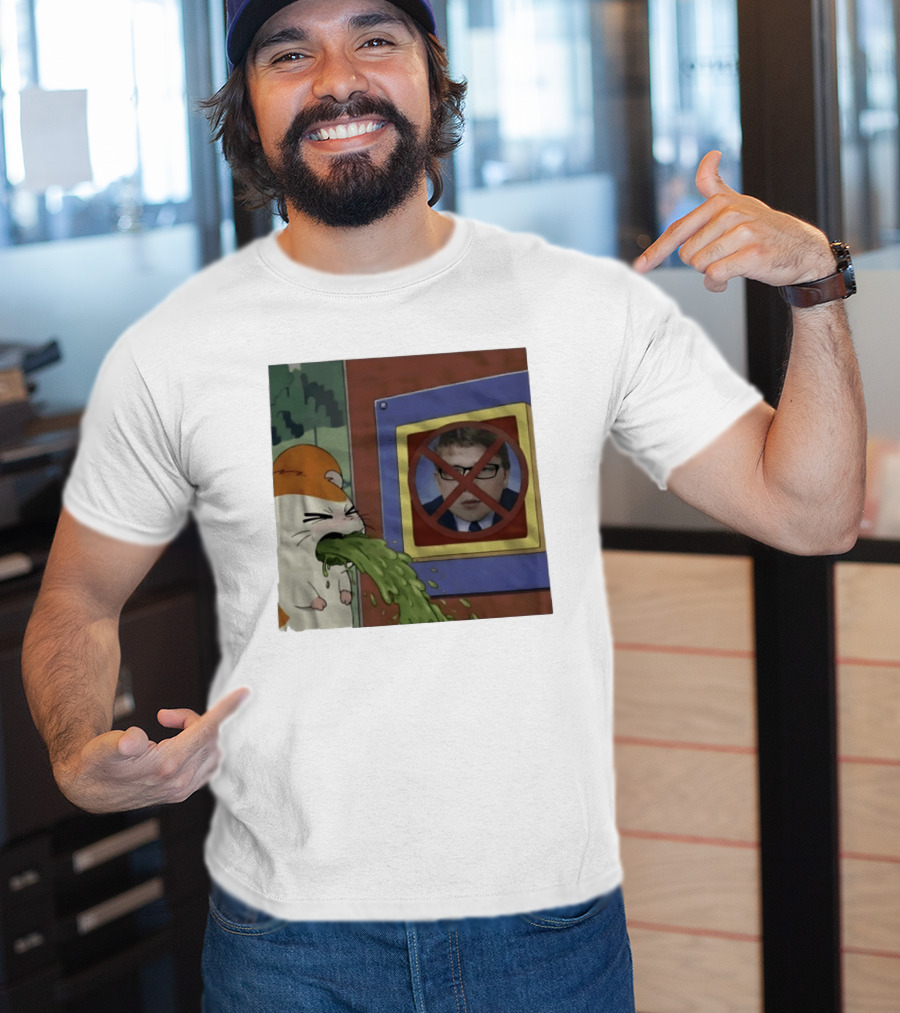 Hamtaro Vomiting Meme No Entry Sign Meme Face T-Shirt