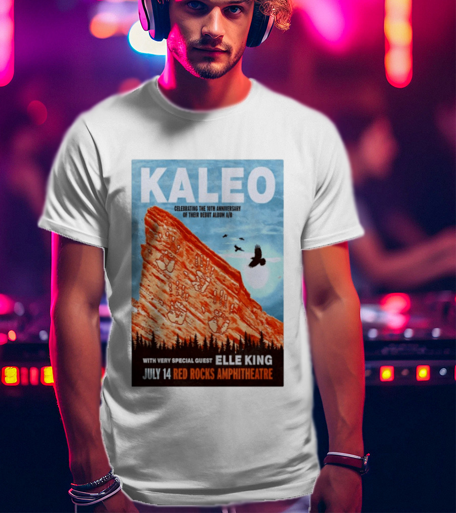 Kaleo Celebrating 10th Anniversary A/B With Guest Elle King July 14 Red Rocks Amphitheatre T-Shirt