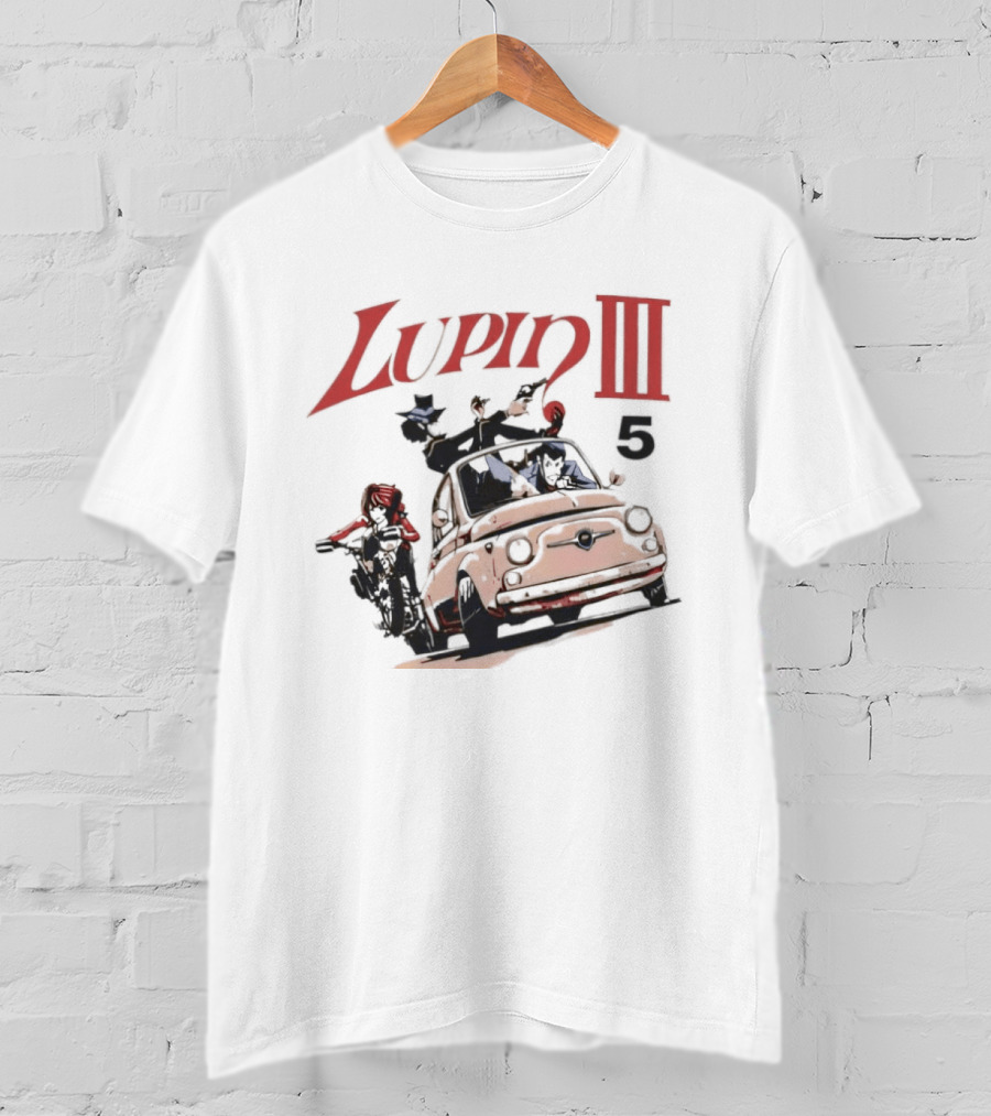 Lupin III Car And Motorcycle Chase 5 T-Shirt