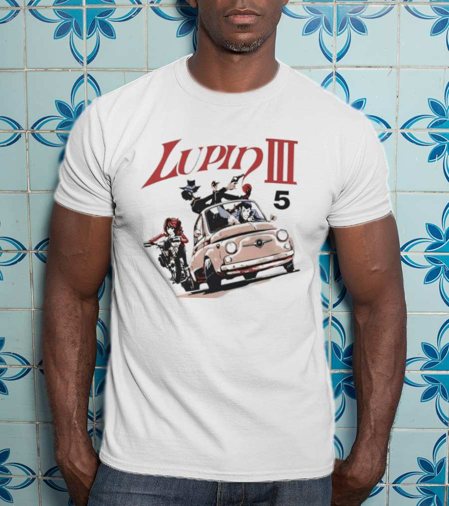 Lupin III Car And Motorcycle Chase 5 T-Shirt