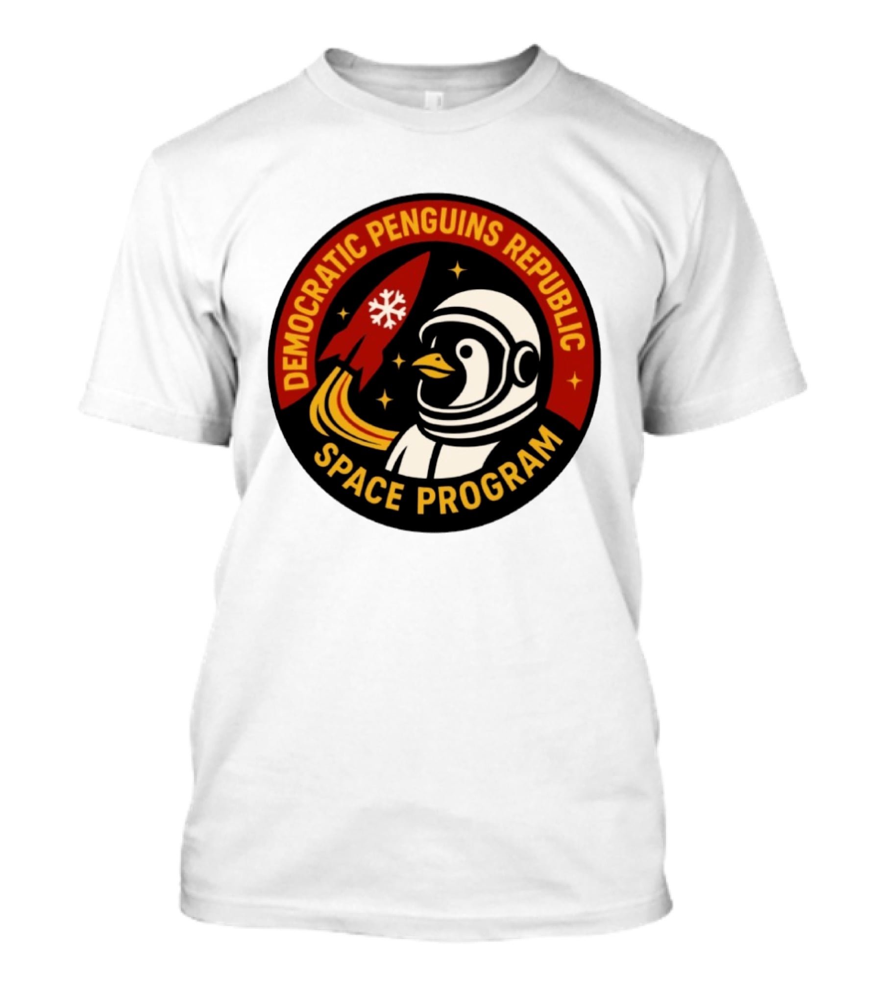 Democratic Penguins Republic Space Program Astronaut Penguin Rocket T-Shirt