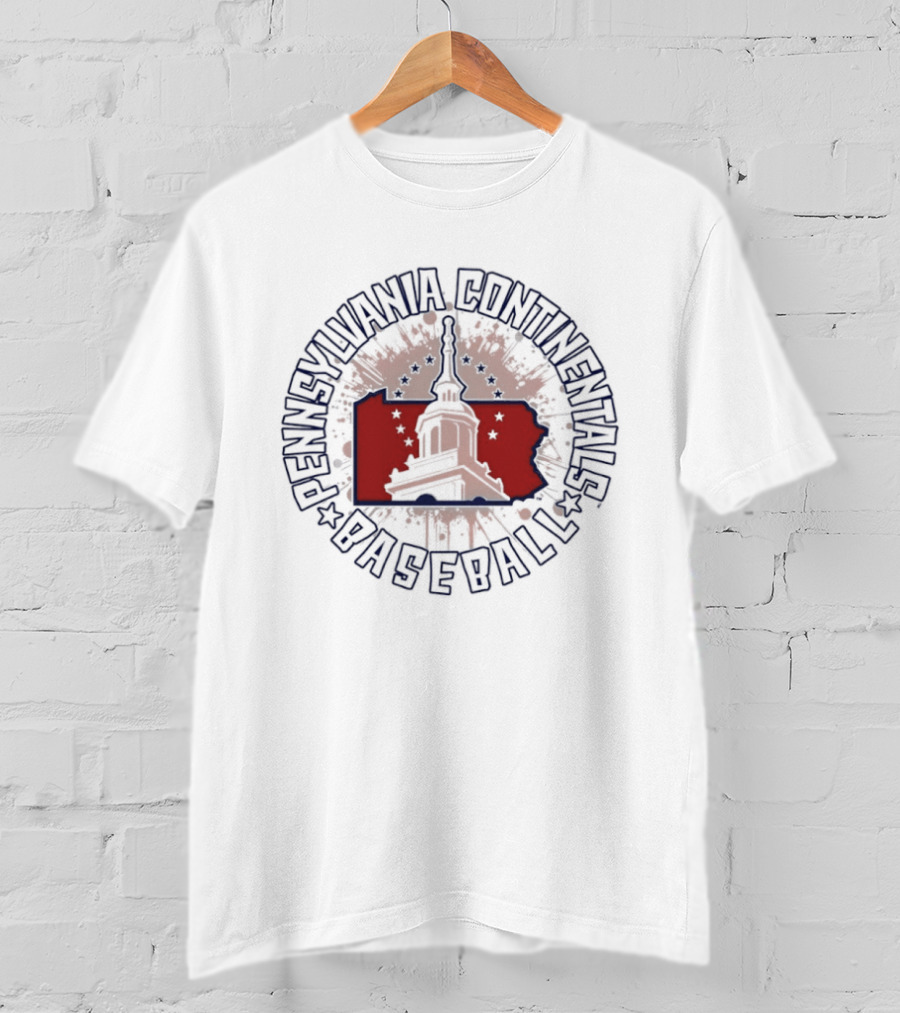 Pennsylvania Continentals Baseball Independence Hall Historic Iconic Sports Team T-Shirt