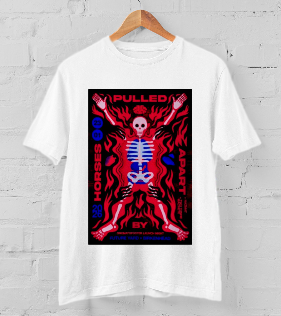Pulled Apart By Horses January 23 2026 Future Yard Birkenhead Onomatopoeia Launch Night T-Shirt