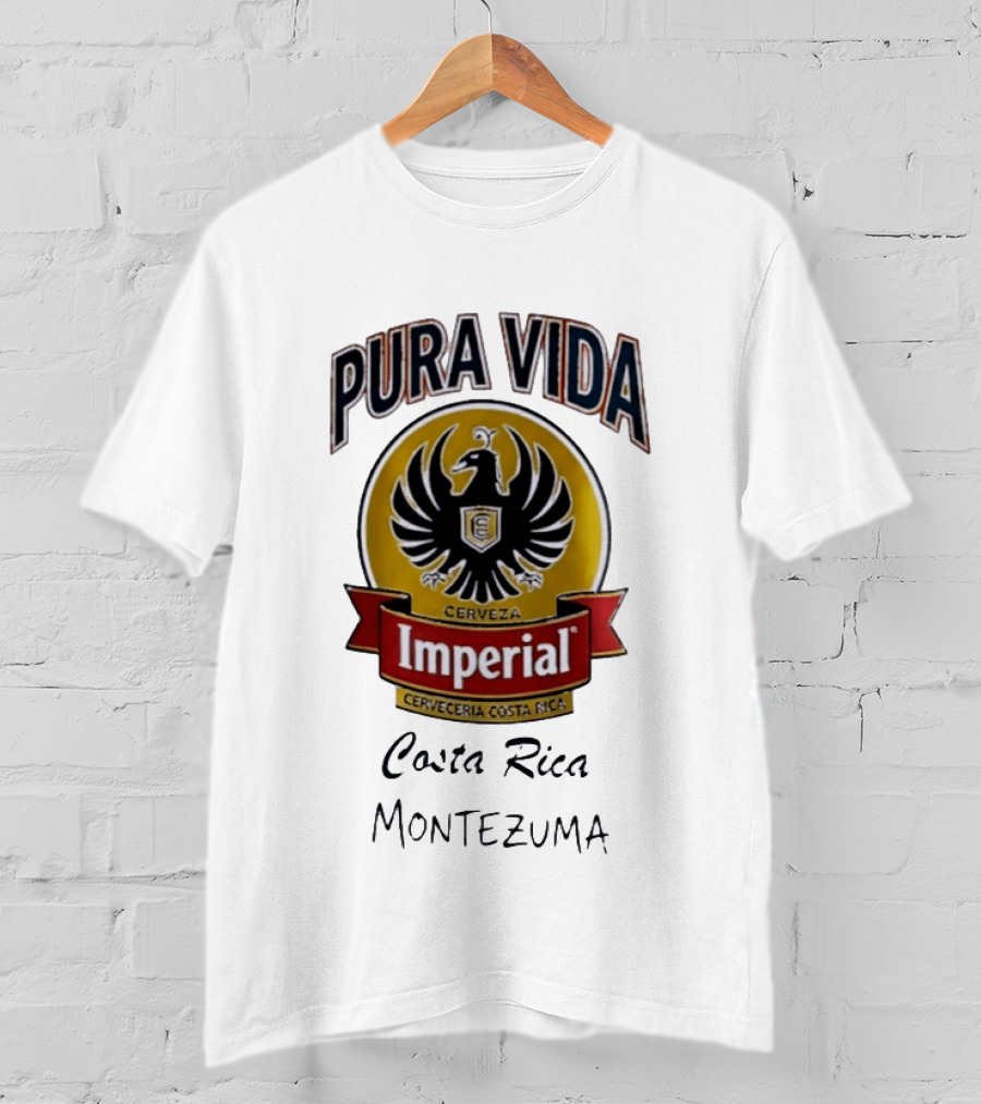 Pura Vida Cerveza Imperial Cerveceria Costa Rica Montezuma T-Shirt