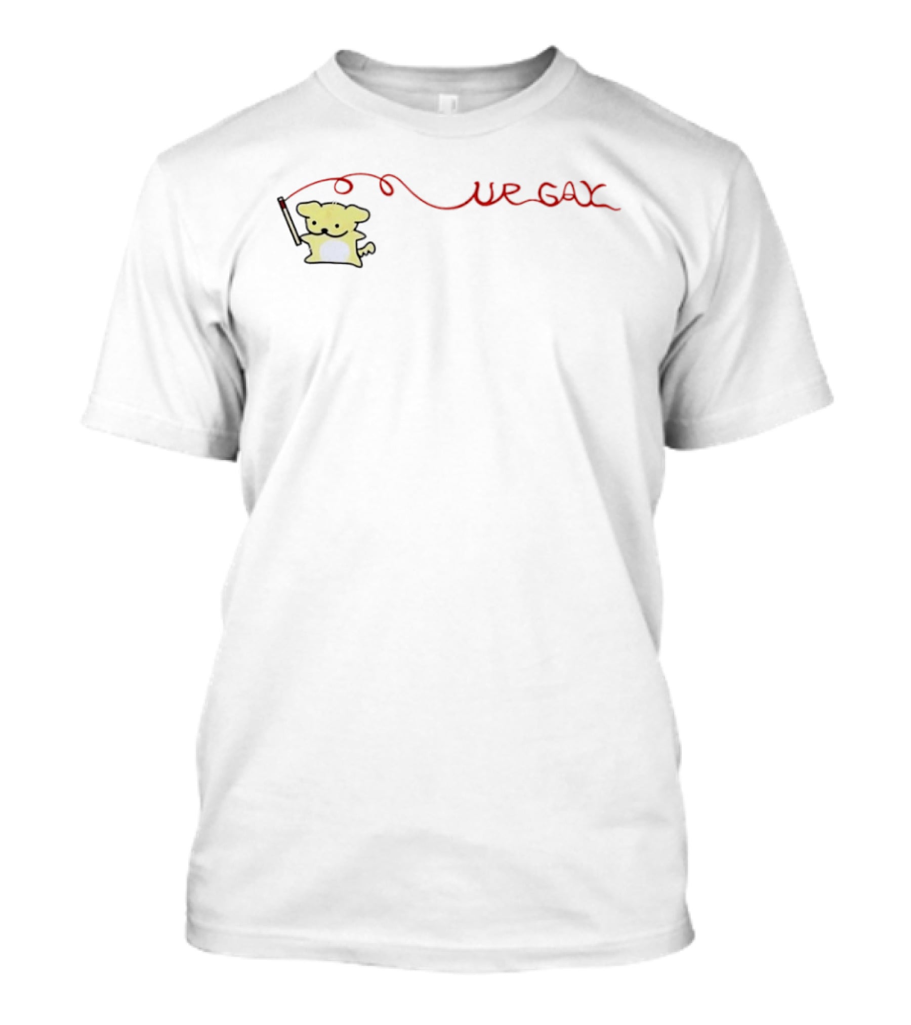 Suni Flag Twirl Cute Character With Whimsical Red Ribbon Letters T-Shirt