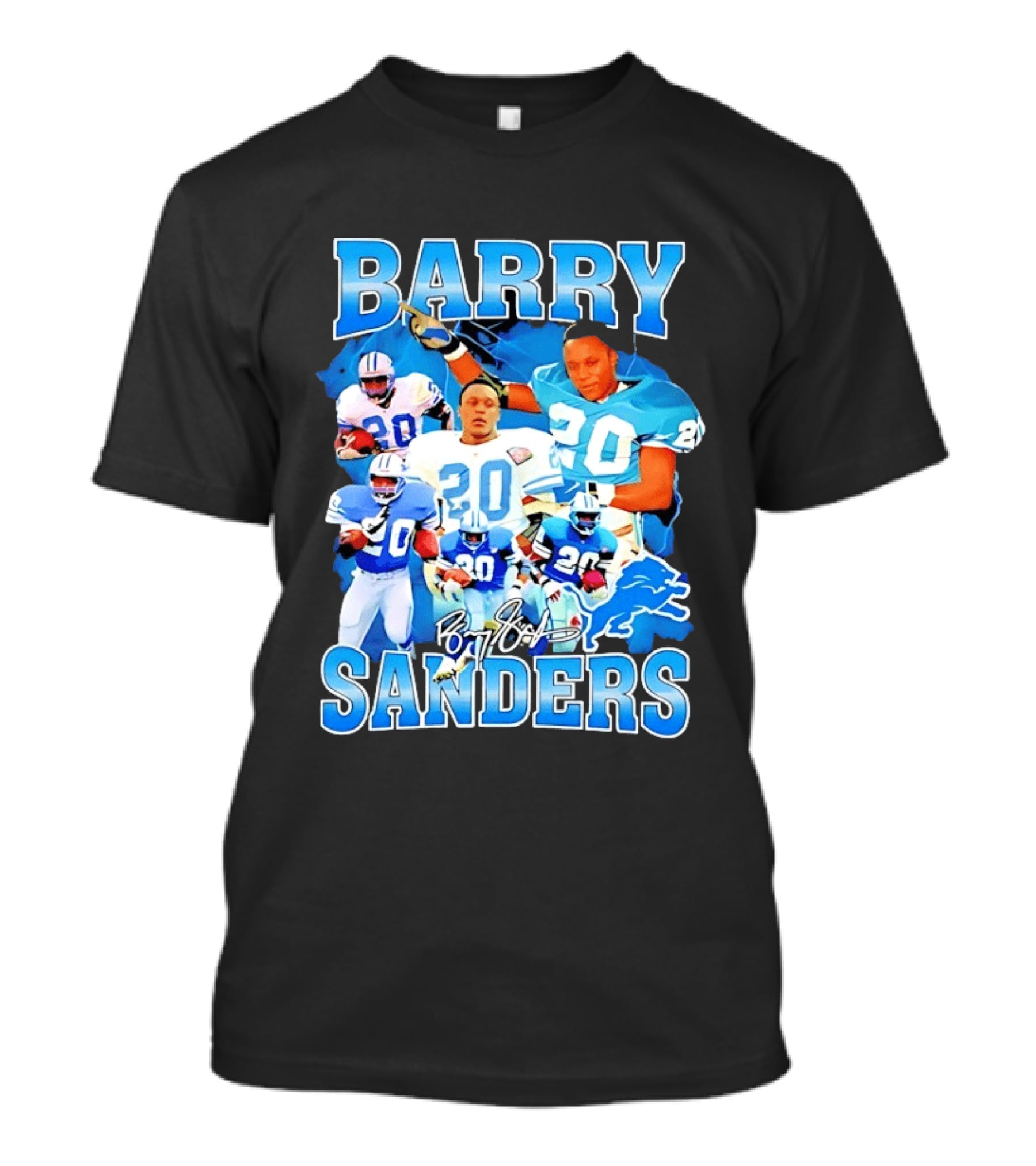 Barry Sanders 20 Detroit Lions Legend NFL Running Back Football T-Shirt