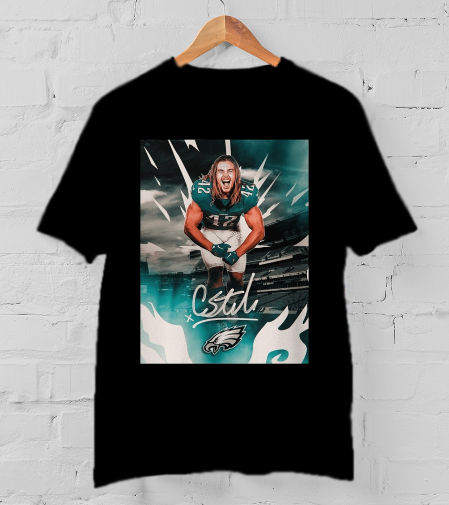 Philadelphia Eagles Carson Steele CStel X 42 Football Stadium Energy T-Shirt
