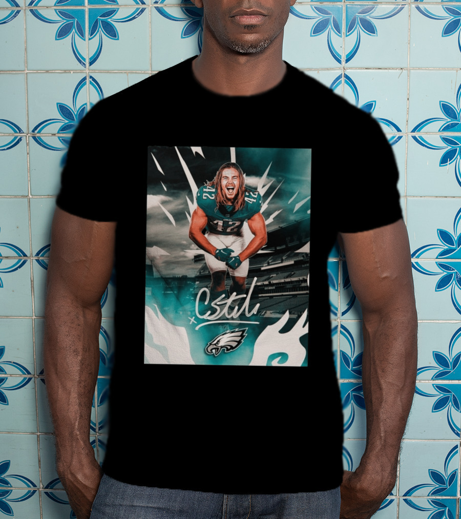 Philadelphia Eagles Carson Steele CStel X 42 Football Stadium Energy T-Shirt