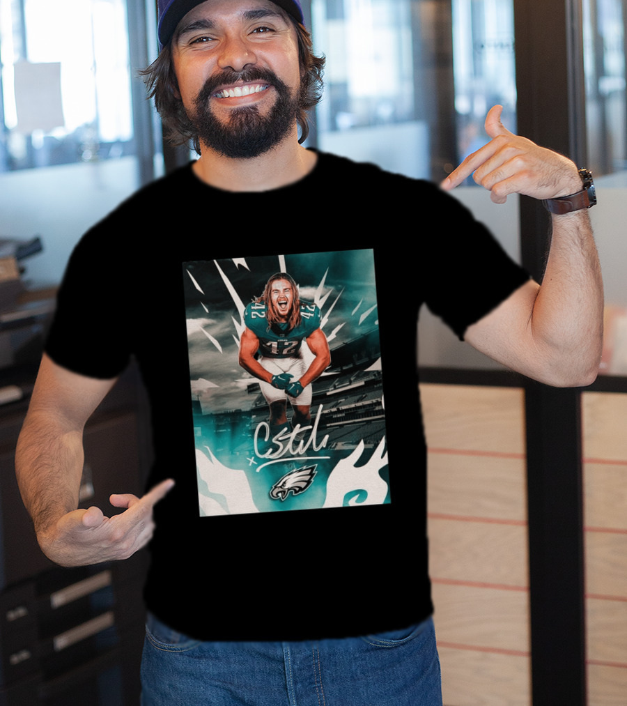 Philadelphia Eagles Carson Steele CStel X 42 Football Stadium Energy T-Shirt