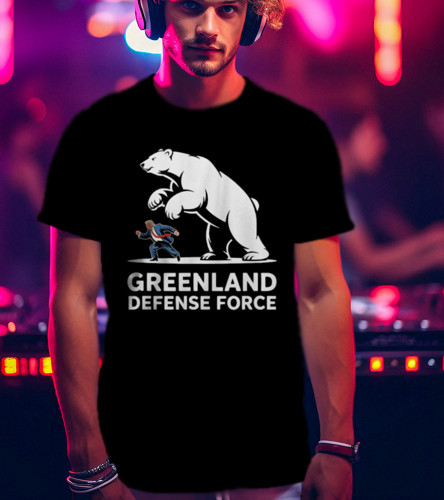 Greenland Defense Force Polar Bear Political Humor T-Shirt