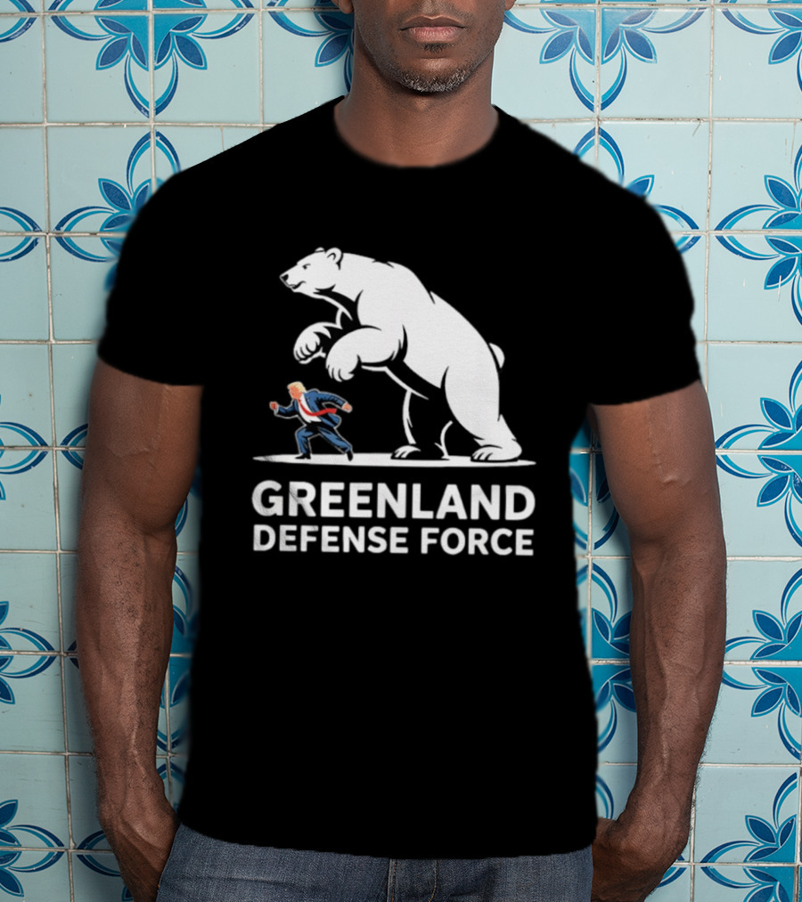 Greenland Defense Force Polar Bear Political Humor T-Shirt