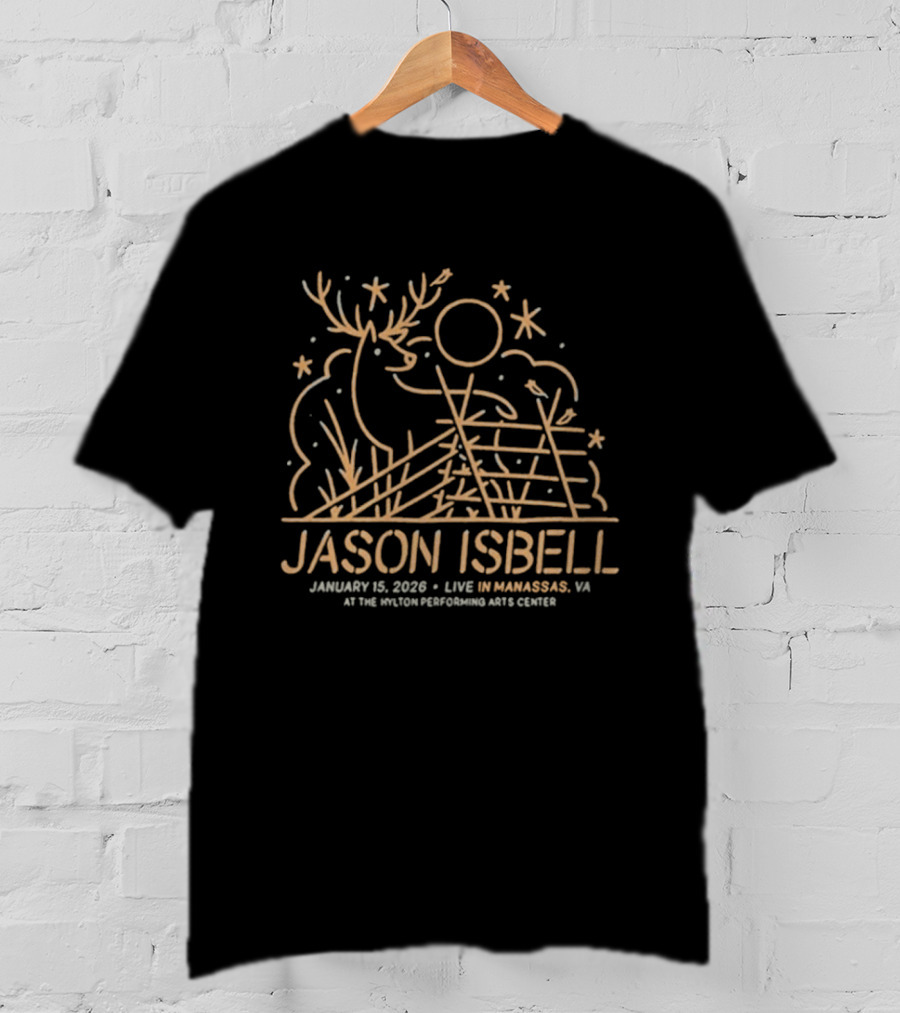 Jason Isbell Live January 15 2026 Manassas Virginia Hylton Performing Arts Center T-Shirt